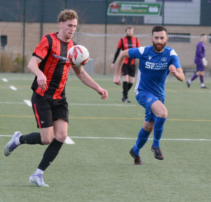 Tom Jago scored an early goal for Goodwick United against his former teammates. Picture Gordon Thomas